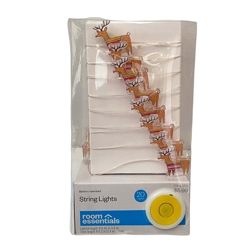 Target Room Essentials Reindeer String Lights 20 lights 6’ Battery Operated